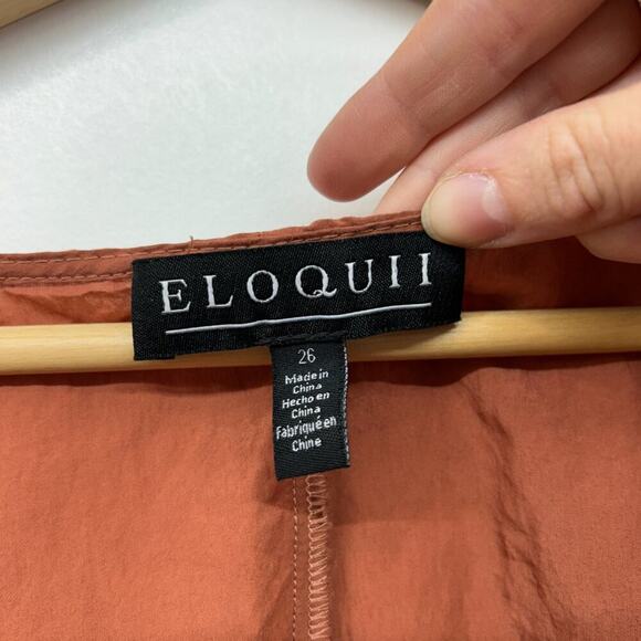 Eloquii Brown Neutral Smocked Waist Peplum Long Sleeve Blouse Top Plus Size 26 - Picture 7 of 7